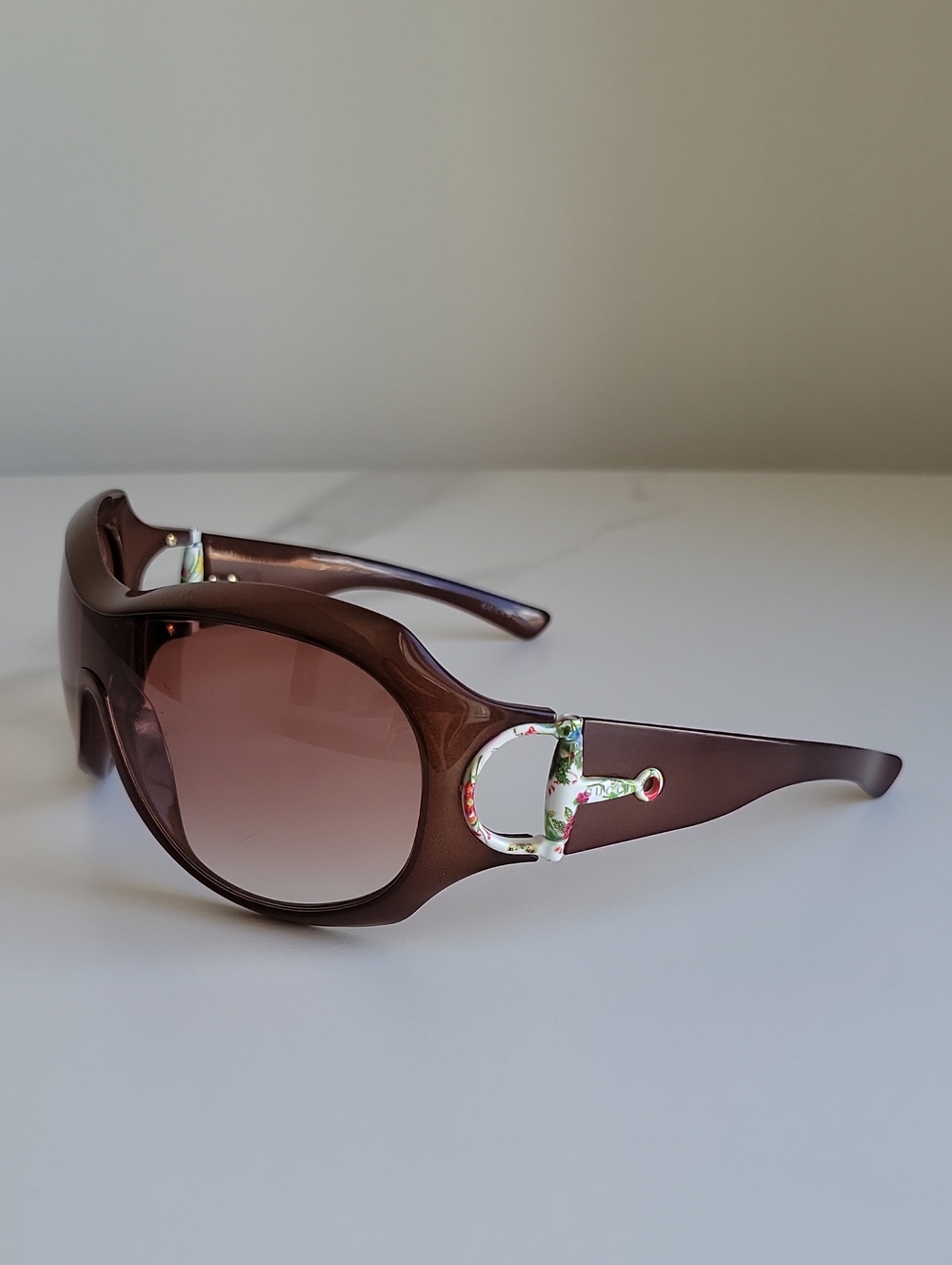 Vintage Gucci GG 2900/S Hasler Horsebit Accent Shield Brown Gradient Sunglasse